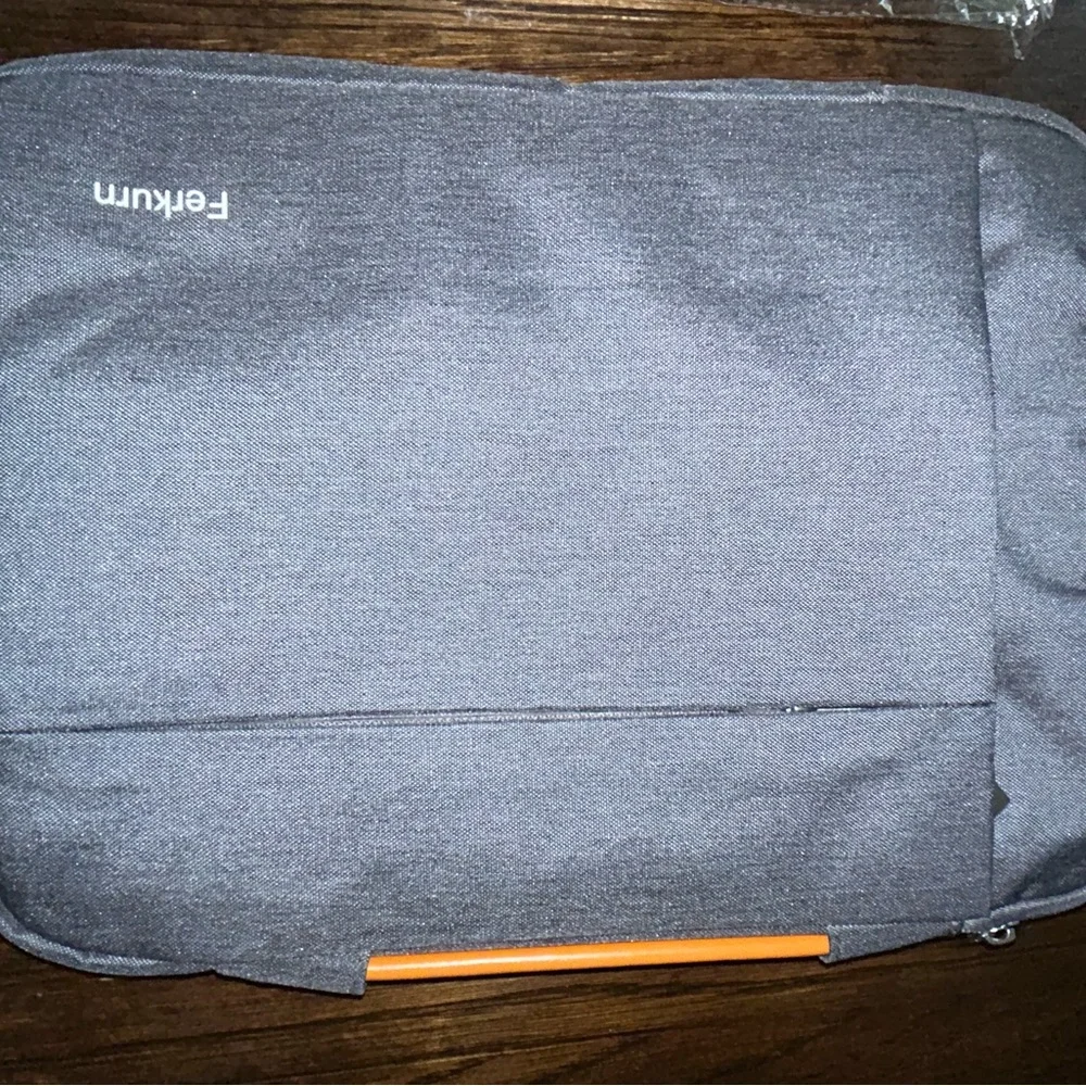 Minimalist Gray and Orange electronic Sleeve with Protective Padding